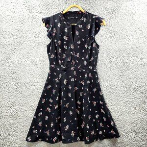Portmans Womens A-line Dress Black Pink Floral